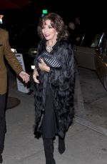 JOAN COLLINS Out for Dinner in West Hollywood 12/20/2016