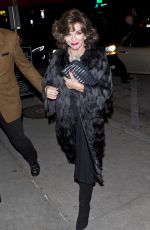 JOAN COLLINS Out for Dinner in West Hollywood 12/20/2016