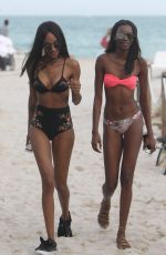 JOURDAN DUNN and SIGAIL CURRIE in Bikinis on the Beach in Maimi 12/01/2016