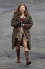 KAREN GILLAN on the Set of 