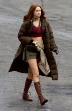 KAREN GILLAN on the Set of 