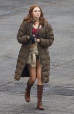KAREN GILLAN on the Set of 