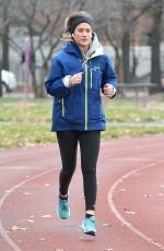 KATIE WAISSEL Working Out in a Park in New York 12/21/2016