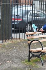 KATIE WAISSEL Working Out in a Park in New York 12/21/2016