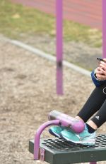 KATIE WAISSEL Working Out in a Park in New York 12/21/2016