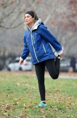 KATIE WAISSEL Working Out in a Park in New York 12/21/2016