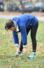 KATIE WAISSEL Working Out in a Park in New York 12/21/2016