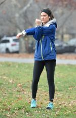 KATIE WAISSEL Working Out in a Park in New York 12/21/2016
