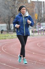 KATIE WAISSEL Working Out in a Park in New York 12/21/2016
