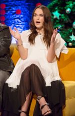 KEIRA KNIGHTLEY at Jonathan Ross Show, Christmas Special in London 12/06/2016