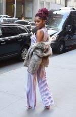 KEKE PALMER Arrives at a Studio in New York 12/15/2016