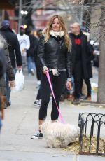 KELLY BENSIMON Walks Her Dog Out in New York 12/10/2016