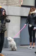 KELLY BENSIMON Walks Her Dog Out in New York 12/10/2016