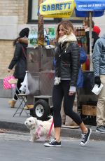 KELLY BENSIMON Walks Her Dog Out in New York 12/10/2016