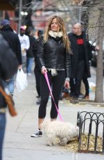 KELLY BENSIMON Walks Her Dog Out in New York 12/10/2016