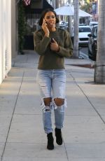KELLY ROWLAND in RIpped Jeans Out in Beverly Hills 12/09/2016