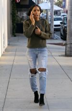 KELLY ROWLAND in RIpped Jeans Out in Beverly Hills 12/09/2016