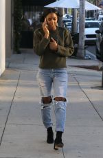 KELLY ROWLAND in RIpped Jeans Out in Beverly Hills 12/09/2016