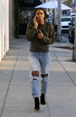 KELLY ROWLAND in RIpped Jeans Out in Beverly Hills 12/09/2016