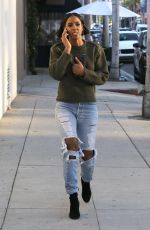 KELLY ROWLAND in RIpped Jeans Out in Beverly Hills 12/09/2016