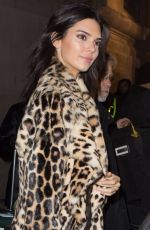 KENDALL JENNER Out for Dinner in Paris 11/30/2016