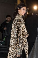 KENDALL JENNER Out for Dinner in Paris 11/30/2016