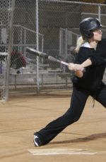 KENDRA WILKINSON at a Softball Game in Los Angeles 12/12/2016