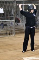 KENDRA WILKINSON at a Softball Game in Los Angeles 12/12/2016