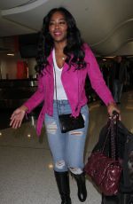 KENYA MOORE at LAX Airport in Los Angeles 12/14/2016