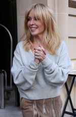 KYLIE MINOGUE Leaves Royal Monceau Hotel in Paris 12/03/2016