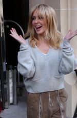 KYLIE MINOGUE Leaves Royal Monceau Hotel in Paris 12/03/2016