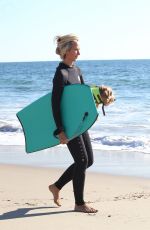 LADY VICTORIA HERVEY in Wetsuit on the Beach in Malibu 12/18/2016