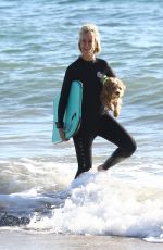 LADY VICTORIA HERVEY in Wetsuit on the Beach in Malibu 12/18/2016
