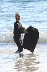 LADY VICTORIA HERVEY in Wetsuit on the Beach in Malibu 12/18/2016