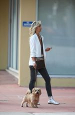LADY VICTORIA HERVEY Walks Her Dog Out in Miami 11/30/2016