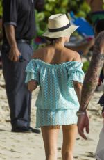 LAUREN SILVEMRAN Spending the Christmas Day at a Beach in Bridgetown 12/25/2016