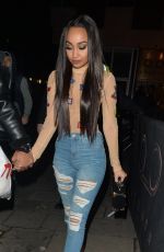 LEIGH-ANNE PINNOCK Leaves Tape Nightclub in London 12/12/2016