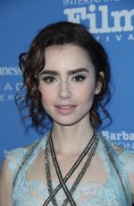 LILY COLLINS at SBI Film Festival for Excellence in Film at Bavaria Resort Spa in Goleta 12/01/2016