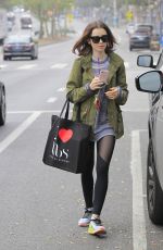 LILY COLLINS Leaves a Gym in West Hollywood 12/14/2016
