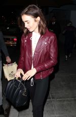 LILY COLLINS Leaves The Palm in Beverly Hills 12/15/2016