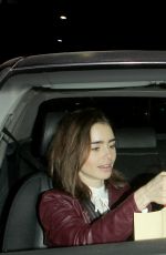 LILY COLLINS Leaves The Palm in Beverly Hills 12/15/2016