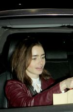 LILY COLLINS Leaves The Palm in Beverly Hills 12/15/2016