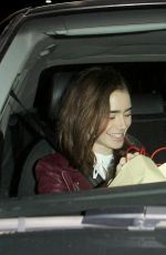 LILY COLLINS Leaves The Palm in Beverly Hills 12/15/2016