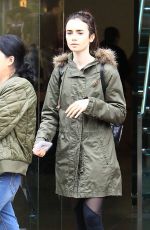 LILY COLLINS Shopping at The Grove in Los Angeles 12/09/2016