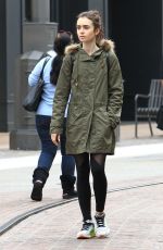 LILY COLLINS Shopping at The Grove in Los Angeles 12/09/2016