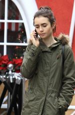 LILY COLLINS Shopping at The Grove in Los Angeles 12/09/2016