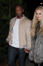 LINDSEY VONN and Kenan SMith at Catch LA in West Hollywood 12/17/2016