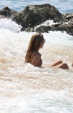 LOTTIE MOSS and JESSICA WOODLEY in Bikinis at a Beach in Barbados 12/09/2016