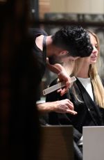 MARGOT ROBBIE at a Hair Salon in Los Angeles 12/02/2016