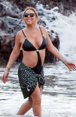 MARIAH CAREY in Swimsuit at a Beach in Maui 11/28/2016